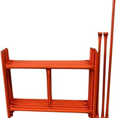 Scaffolding Tower 3.5 Meters (11’6″‘) Working Height 4×4 Base Size. Steel & Polyester Powder Coated (PPC) Safety Orange for A High Quality Durable Finish