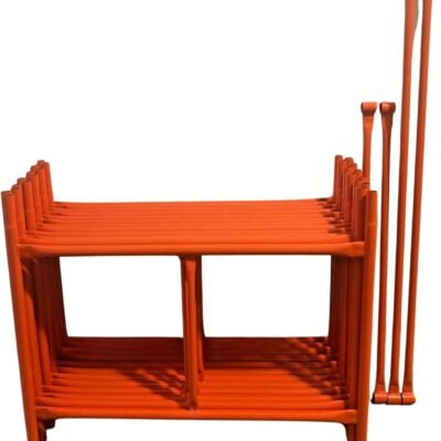 Scaffolding Tower 5.94 Meters (19’6″) Working Height 4×4 Base Size. Steel & Polyester Powder Coated (PPC) Safety Orange for A High Quality Durable Finish