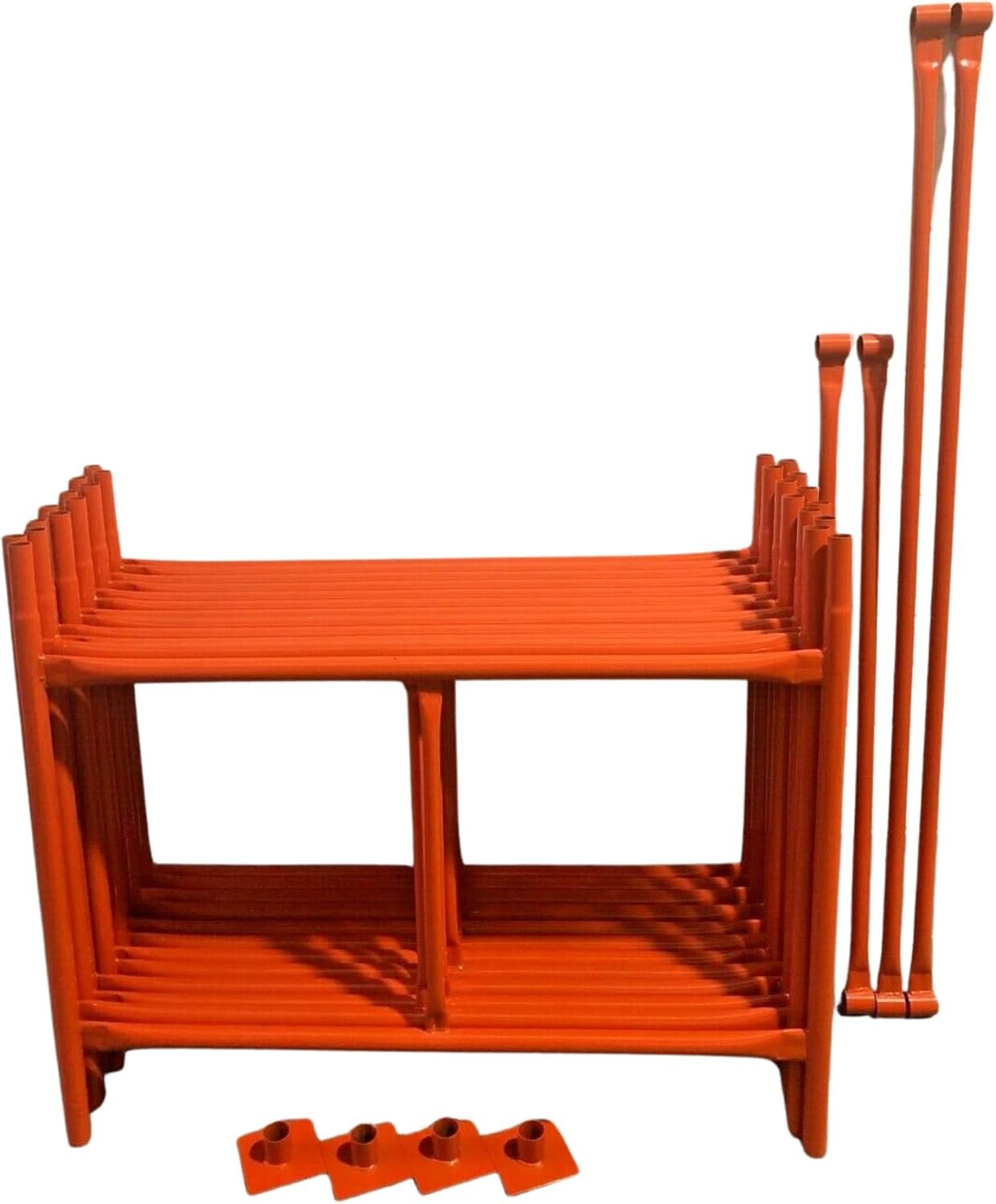 Scaffolding Tower 5.94 Meters (19'6") Working Height 4x4 Base Size. Steel & Polyester Powder Coated (PPC) Safety Orange for A High Quality Durable Finish
