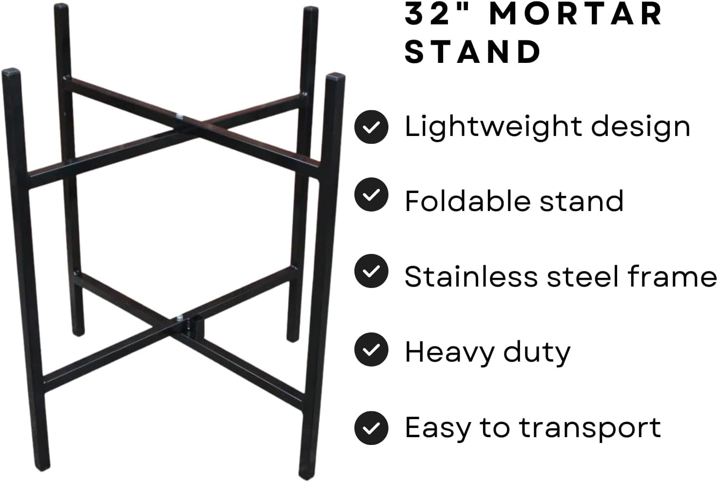 32" Heavy Duty Plastering & Mortar Stand. Perfect for Plastering Or Bricklaying. Spot Board Stand Steel Box Section Frame, Foldable for Ease of Transport & Storage - Image 2