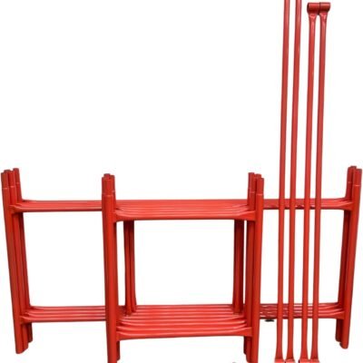 Scaffolding Tower 4.26 Meters (14′) Working Height 6×2 Base Size. Steel & Polyester Powder Coated (PPC) Safety Orange for A High Quality Durable Finish
