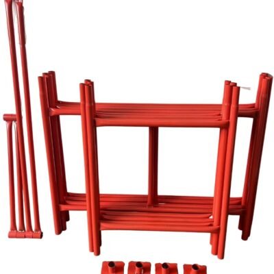 Scaffolding Tower 4.26 Meters (14′) Working Height 6×2 Base Size. Steel & Polyester Powder Coated (PPC) Safety Orange for A High Quality Durable Finish