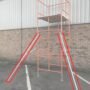 Pair of Stabilisers 8 Foot Long (Outriggers) for Scaffolding Tower Galv Steel. with Heavy Duty Clamps and Double Rubber Feet for Extra Stability and Support
