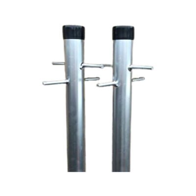 Washing Line Post 2 x 2.4 Meter Cross Peg Galvanised Pole Heavy Duty Clothes Pole (8 Foot)