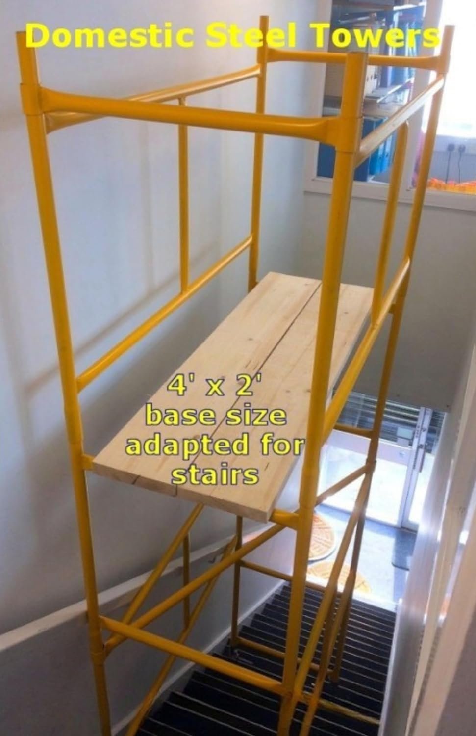 Domestic Stairwell Scaffolding Tower with Scaffolding Boards 4.11 Meters (13'6") Working Height 4x2' Base Size - Image 5