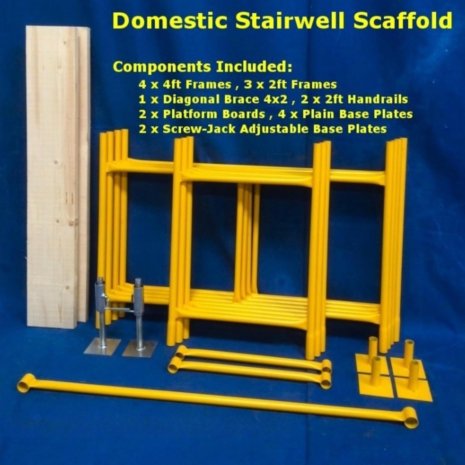 Domestic Stairwell Scaffolding Tower with Scaffolding Boards 4.11 Meters (13'6") Working Height 4x2' Base Size - Image 6